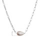 Strieborný náhrdelník s riečnou oválnou perlou 22049.1