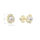 Zlaté 14 karátové náušnice s riečnou perlou a briliantmi 91PB00051