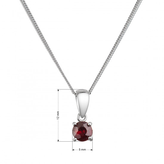 Strieborný náhrdelník s pravým minerálnym kameňom červený 12078.3 garnet Strieborný náhrdelník s pravým minerálnym kameňom červený 12078.3 garnet