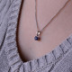 Strieborný náhrdelník s pravým minerálnym kameňom tmavo modrý 12078.3 sapphire blue