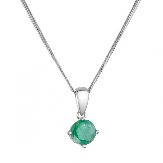 Strieborný náhrdelník s pravým minerálnym kameňom zelený 12080.3 emerald Strieborný náhrdelník s pravým minerálnym kameňom zelený 12080.3 emerald