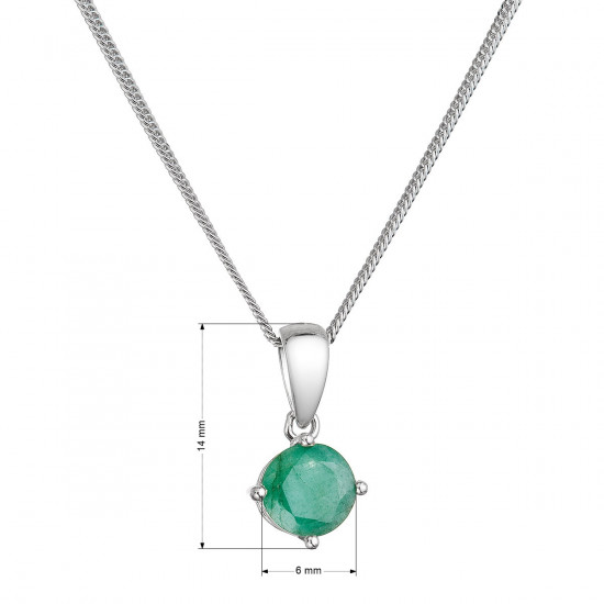 Strieborný náhrdelník s pravým minerálnym kameňom zelený 12080.3 emerald Strieborný náhrdelník s pravým minerálnym kameňom zelený 12080.3 emerald