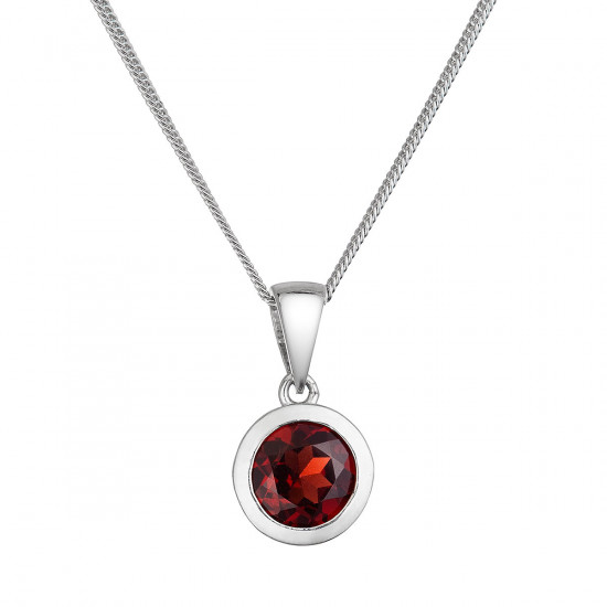 Strieborný náhrdelník s pravým minerálnym kameňom červený 12081.3 garnet Strieborný náhrdelník s pravým minerálnym kameňom červený 12081.3 garnet