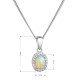 Strieborný náhrdelník luxusný s pravým opálom biely 12085.3 opál