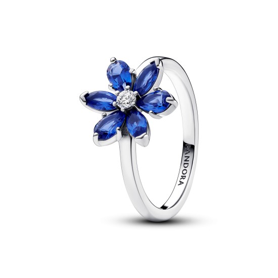 Pandora prsteň modrá kvetinka