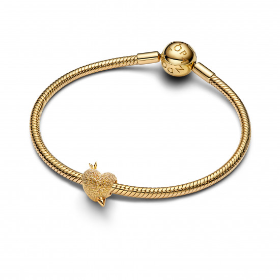 Pandora prívesok srdce so šípom pozlátený 14K zlatom Pandora prívesok srdce so šípom pozlátený 14K zlatom