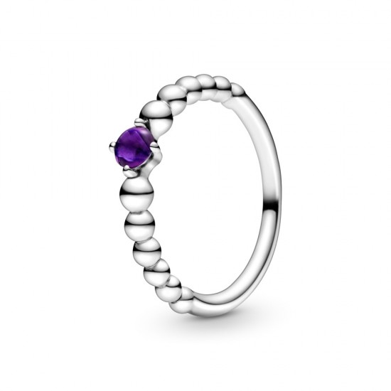 Korálikový prsteň s fialovým kameňom