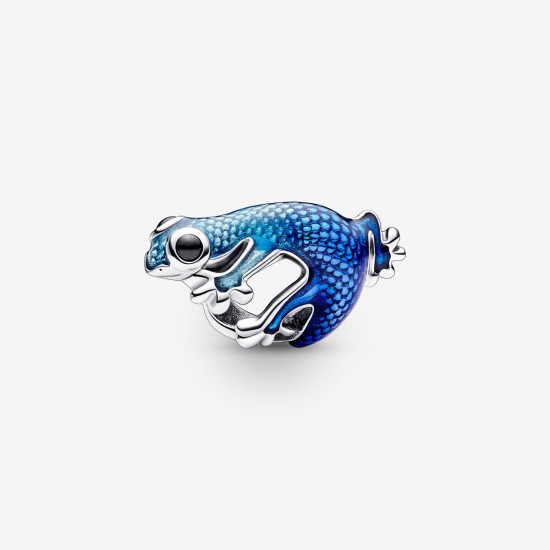 Prívesok s metalickým modrým gekonom